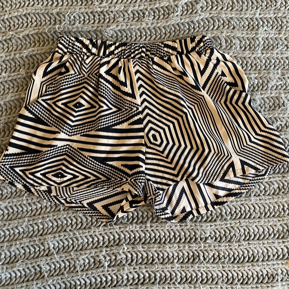 Black and white shorts